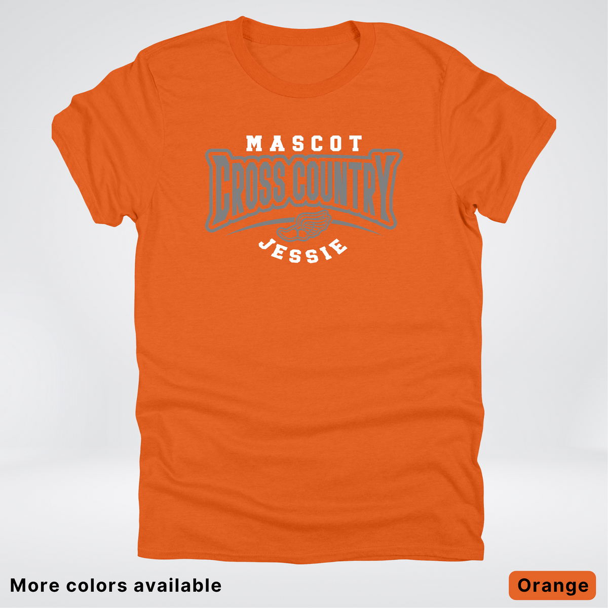 Custom Mascot & Name – Gray Design – Cross Country 04 - T-Shirt