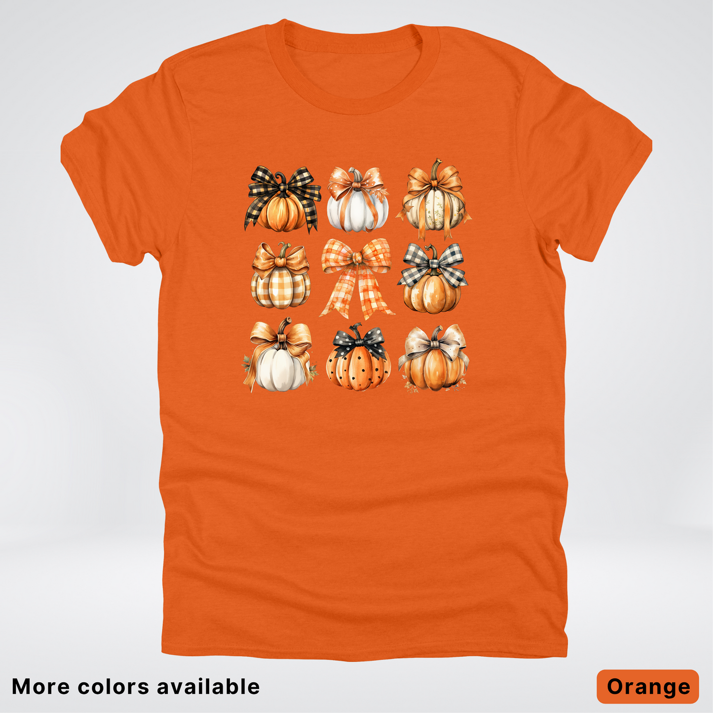 Flannel Bows & Pumpkin Coquette Fall Autumn - T-Shirt