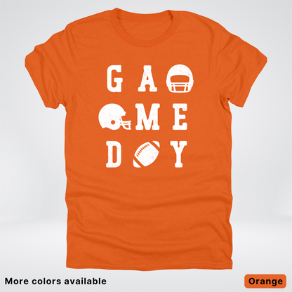 Game Day Football 3 x 3  – White Design  – T-Shirt