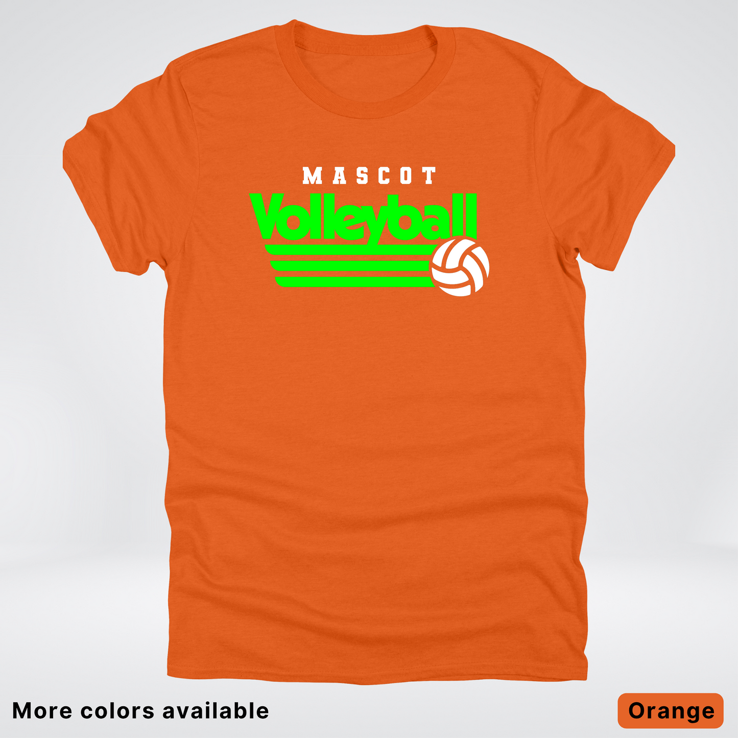 Custom Mascot - Green - Volleyball Design 55 - T-Shirt