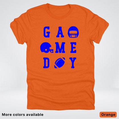 Game Day Football 3 x 3 - Blue Design - T-Shirt