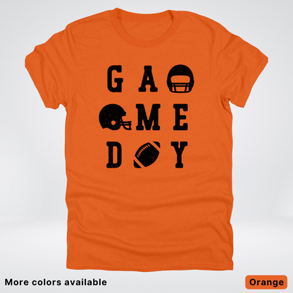 Game Day Football 3 x 3 - Black Design - T-Shirt
