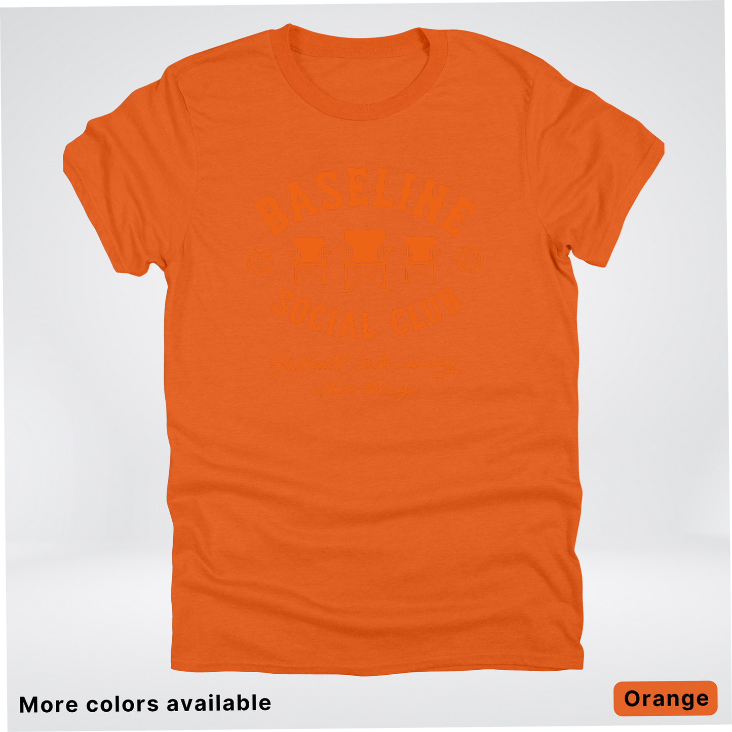Baseline Social Club Softball – Orange Design - T-Shirt