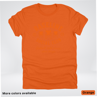 Baseline Social Club Softball – Orange Design - T-Shirt