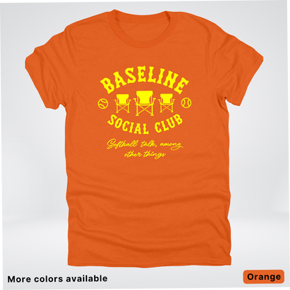 Baseline Social Club Softball – Yellow Design - T-Shirt