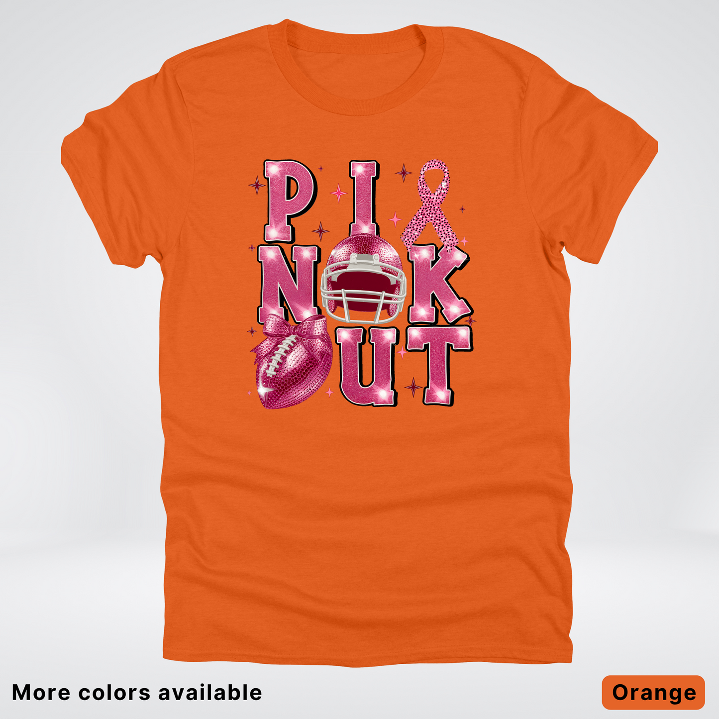 Pink Out Football Coquette Glitter Helmet 02 T-Shirt