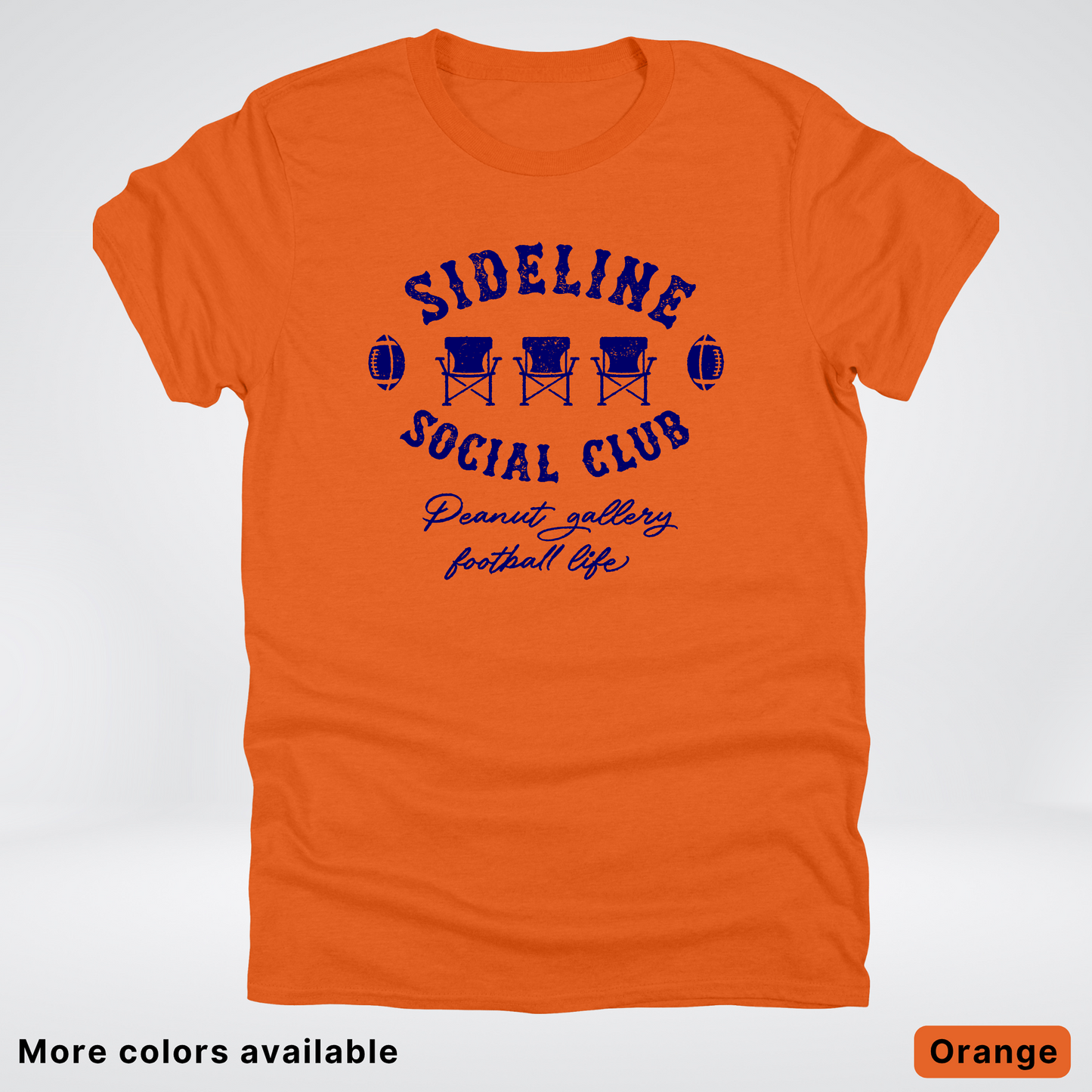 Sideline Social Club Peanut Gallery Football Life Navy Design 02 T-Shirt