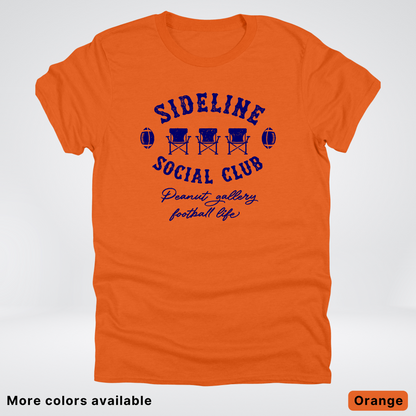 Sideline Social Club Peanut Gallery Football Life Navy Design 02 T-Shirt