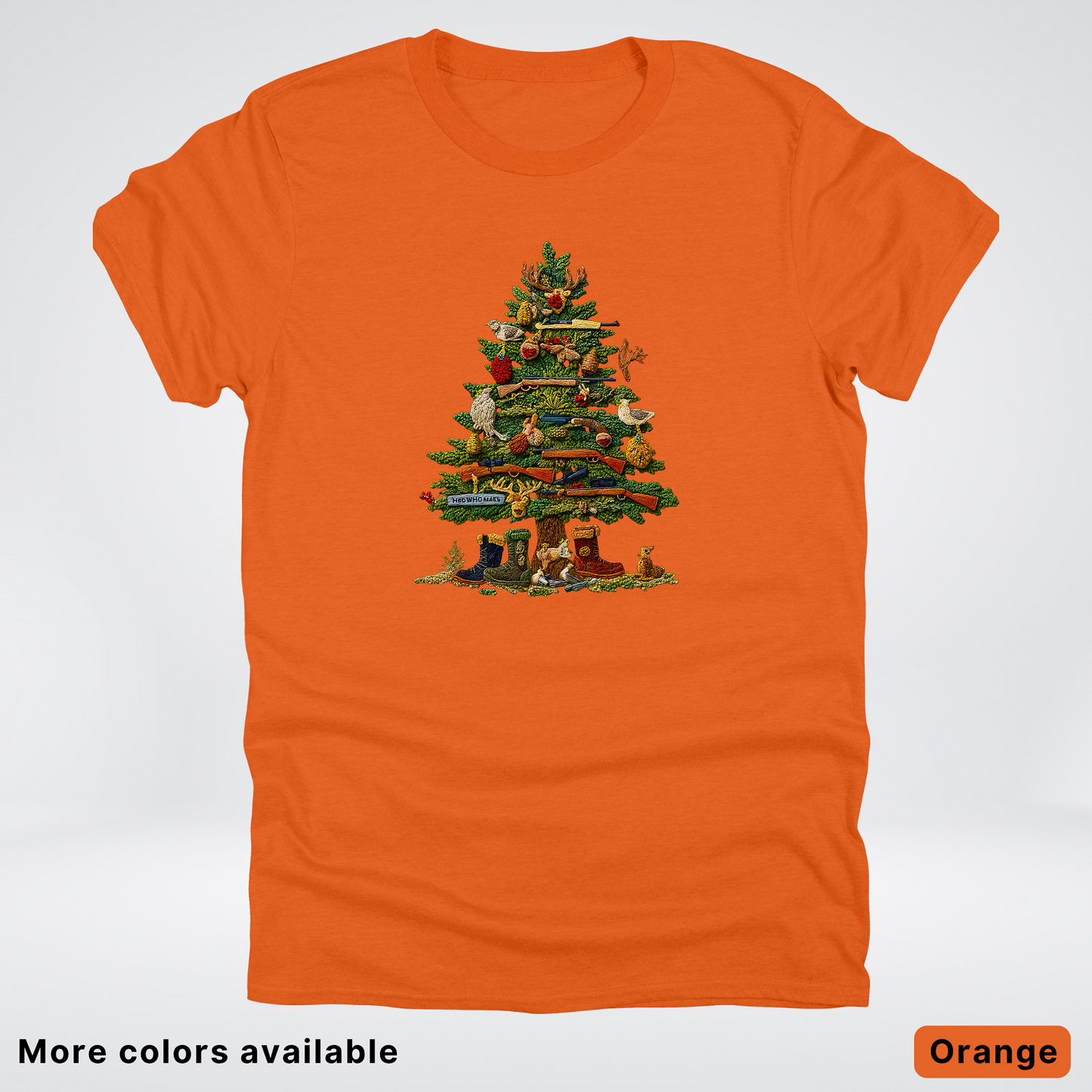 Woodland Critters Christmas Tree Hook Yard Faux - T-Shirt