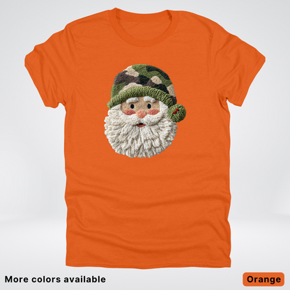 Woodland Santa Face (Hook Yard Faux Texture) - T-Shirt