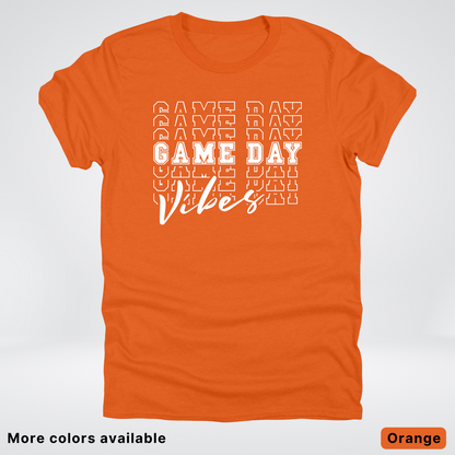 Game Day Vibes Stacked - White Design - T-Shirt