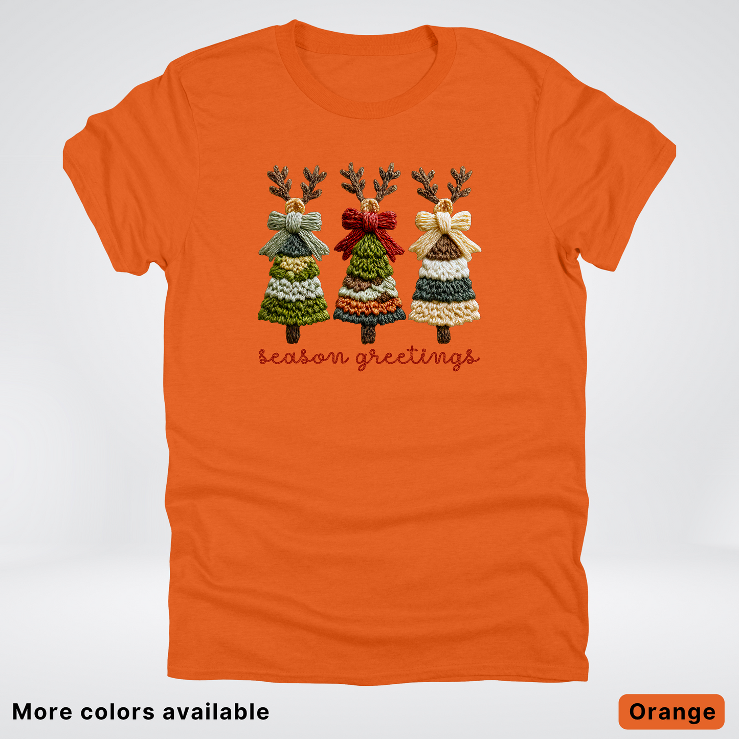 Season Greetings Reindeer Trees Hook Yard Faux - T-Shirt
