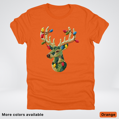 Festive Light-Up Reindeer Hook Yard Faux - T-Shirt