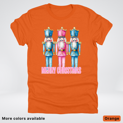 Merry Christmas Pastel Nutcrackers - T-Shirt