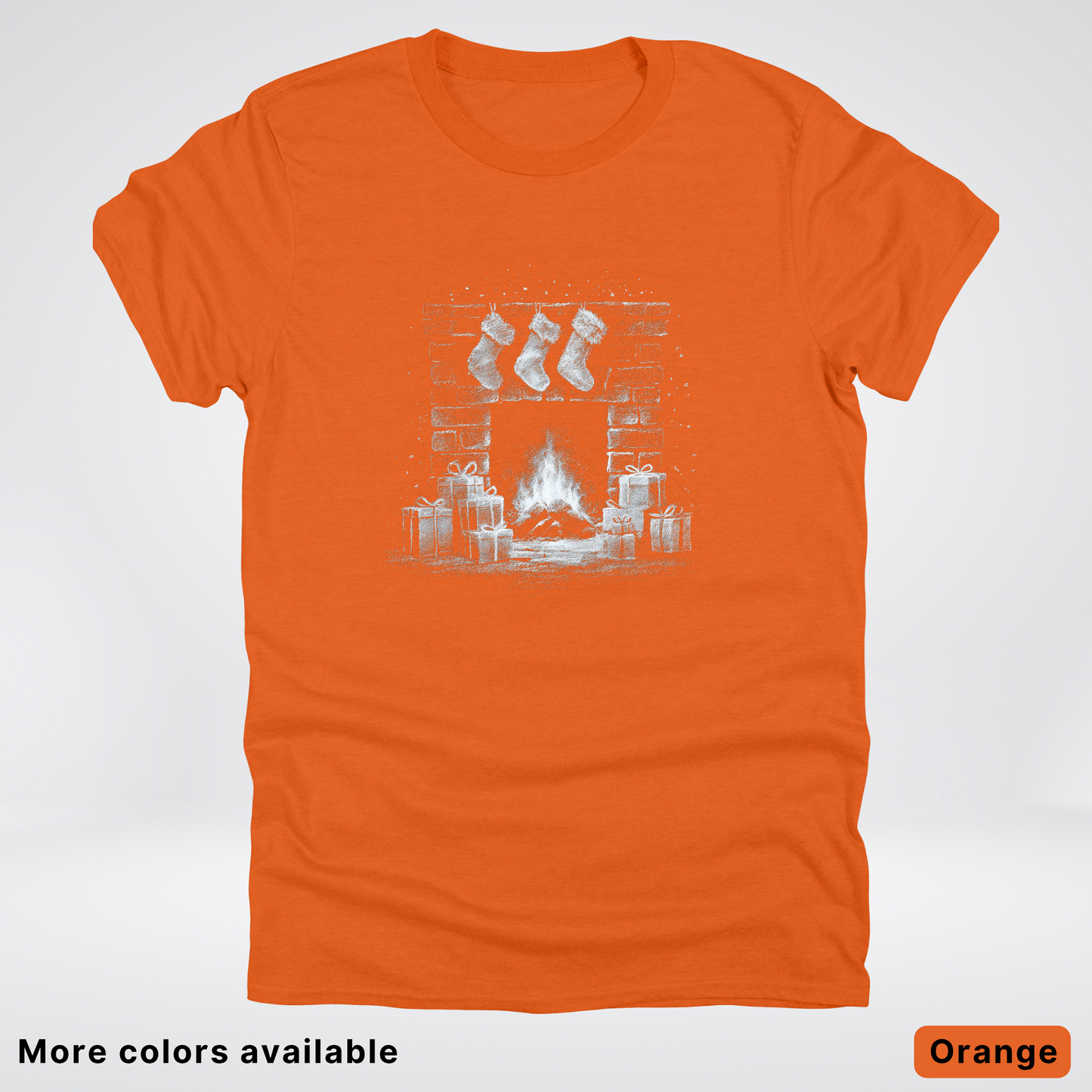 Vintage Christmas Fireplace Scene - T-Shirt