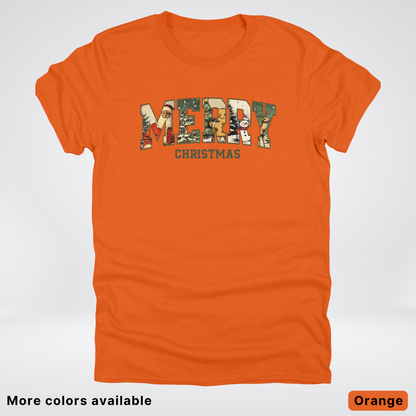 Vintage Merry Christmas Varsity - T-Shirt