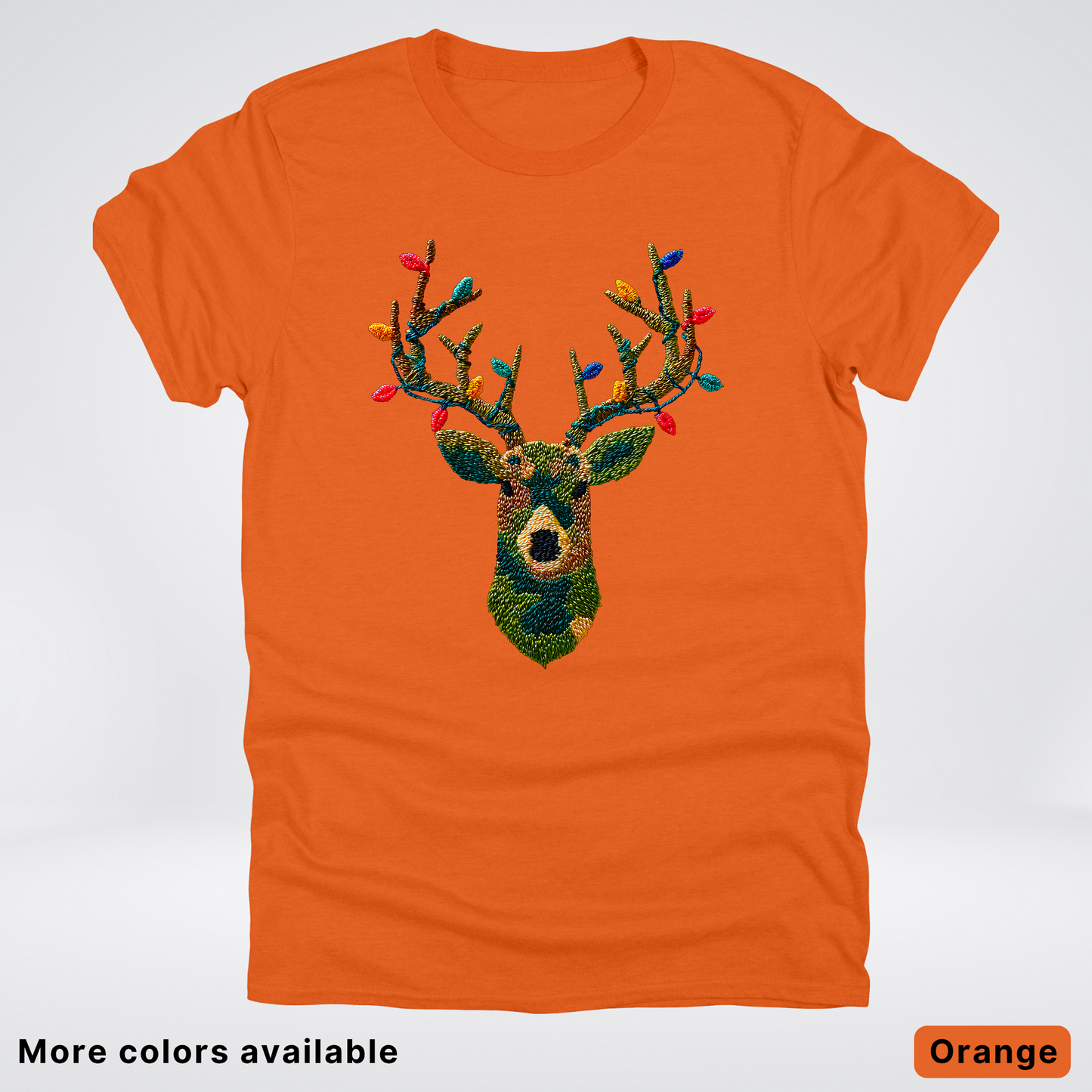 Rustic Reindeer Lights – Hook Yard Faux Texture - T-Shirt