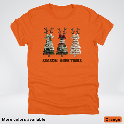 Rustic Christmas Tree Trio (Hook Yard Faux Look) - T-Shirt