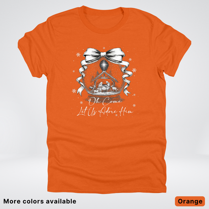 Oh Come Let Us Adore Him Nativity - T-Shirt