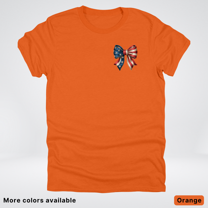 USA Flag Coquette Bow - 4th Of July Design 02 T-Shirt