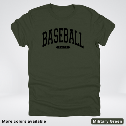 BASEBALL 24/7 Black Design T-Shirt