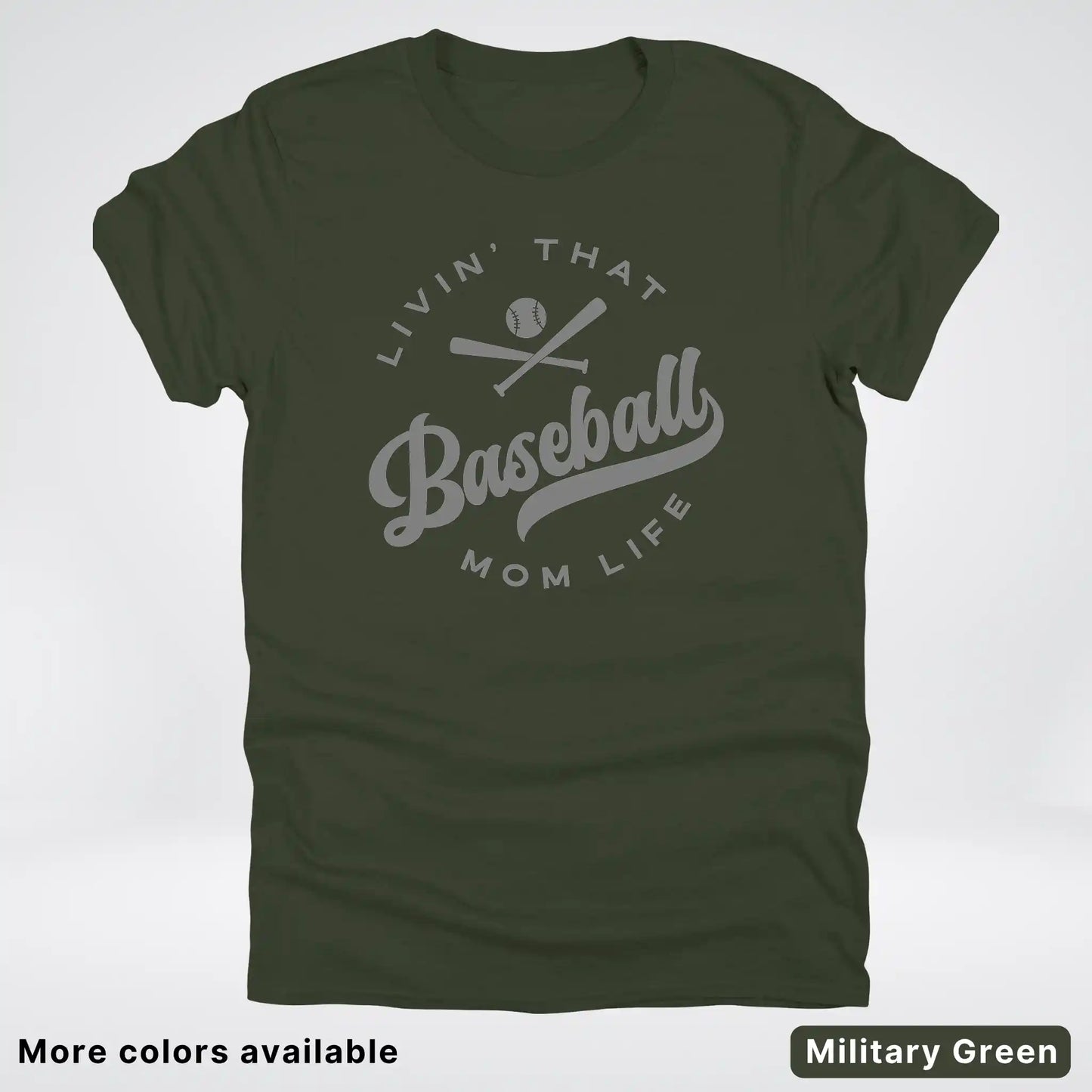 Livin' That Baseball Mom Life - Gray Design - T-Shirt