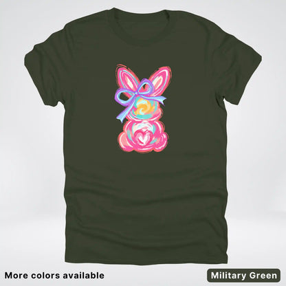 Coquette Easter Bunny – Pastel Bow Bunny Spring Graphic - T-Shirt