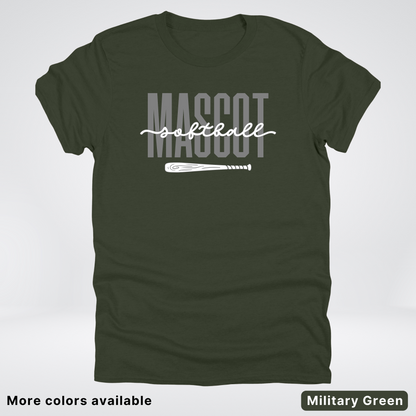 Custom Mascot – Gray - Softball Design 29 T-Shirt