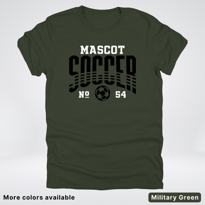 Custom Mascot & Number – Black Design 03 - Soccer T-Shirt