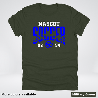 Custom Mascot & Number – Blue Design 02 - Soccer T-Shirt