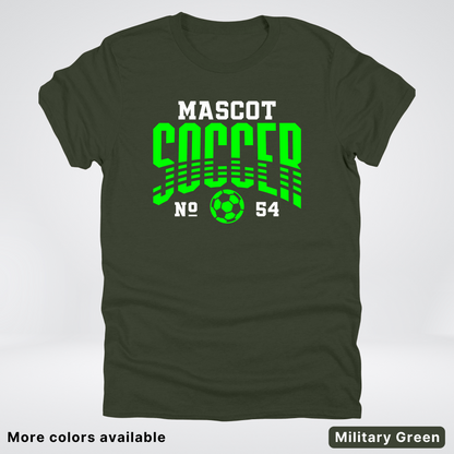 Custom Mascot & Number – Green Design 08 - Soccer T-Shirt
