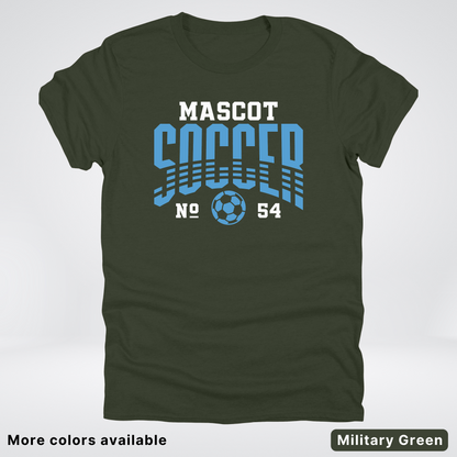 Custom Mascot & Number – Light Blue Design 10 - Soccer T-Shirt