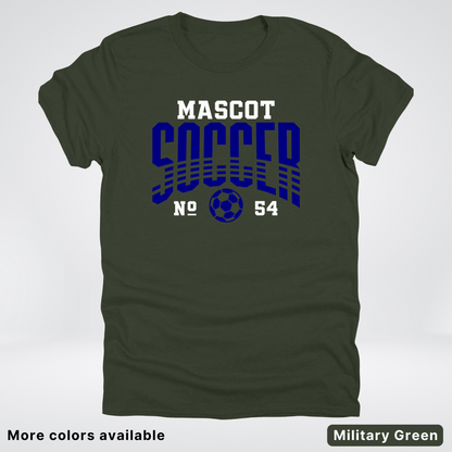 Custom Mascot & Number – Navy Design 09 - Soccer T-Shirt