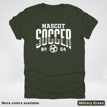 Custom Mascot & Number – White Design 12 - Soccer T-Shirt