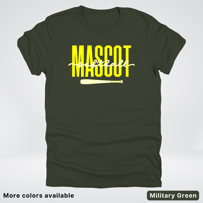 Custom Mascot – Yellow - Softball Design 32 T-Shirt