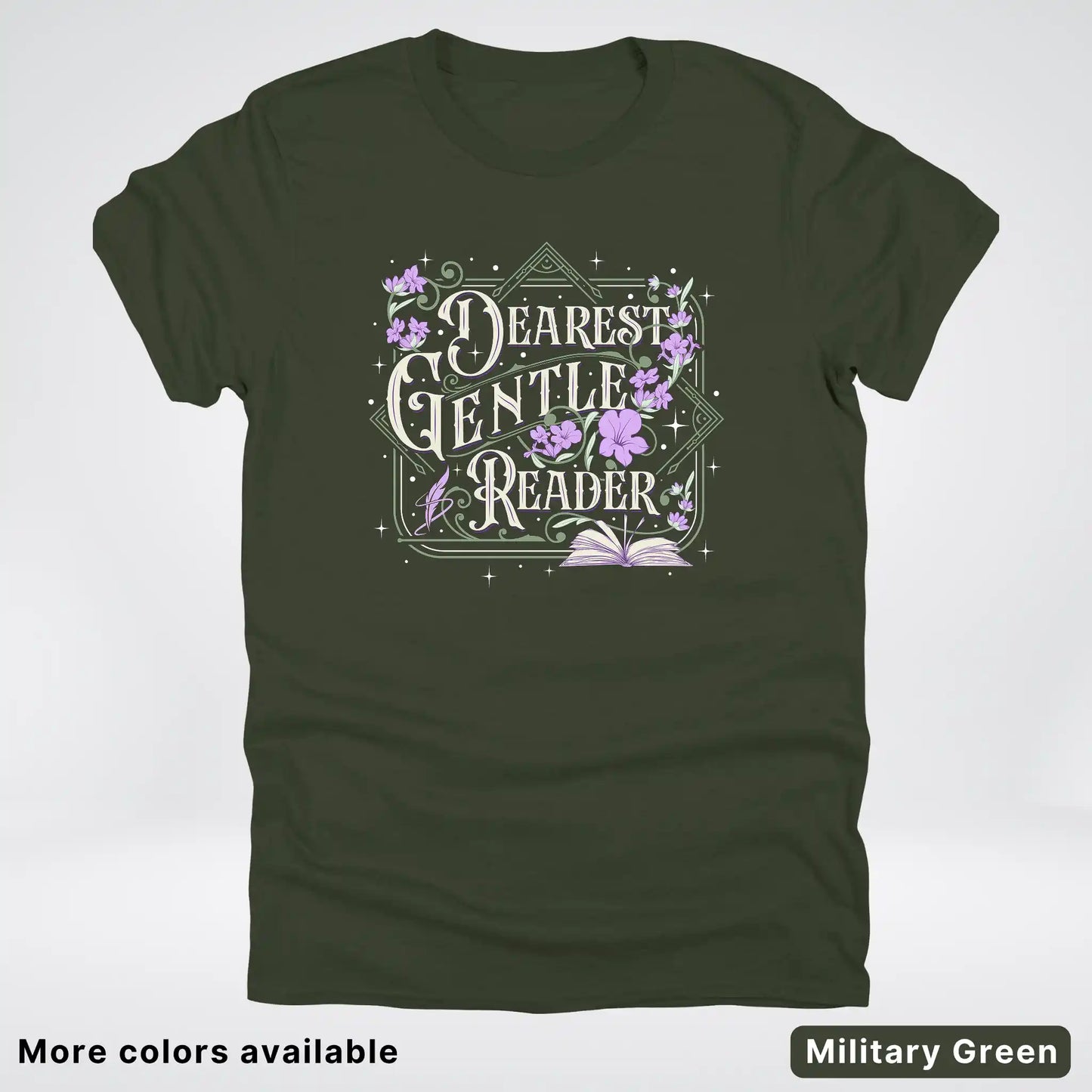 Dearest Gentle Reader – Vintage Floral Book Lover Graphic - T-Shirt