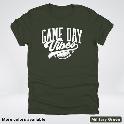 Game Day Vibes - White Design 2 - Football T-Shirt