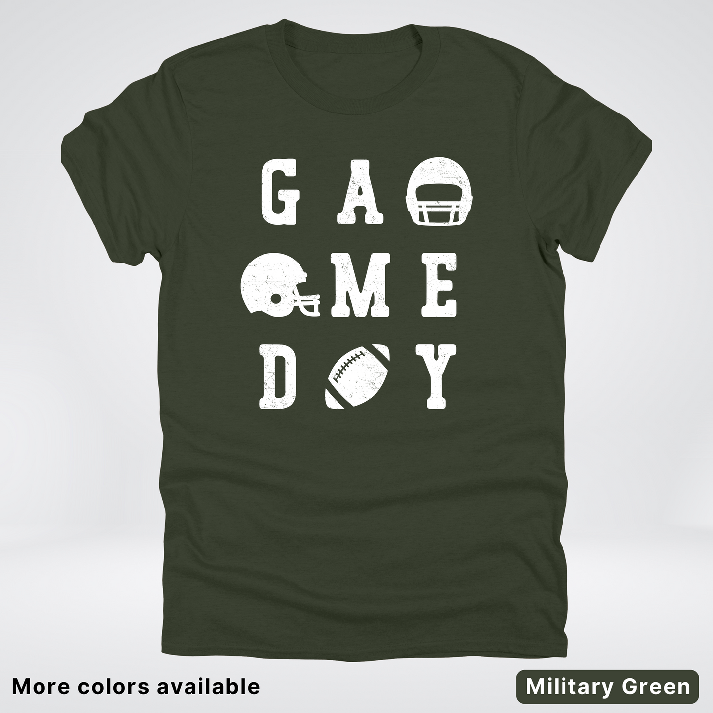 Game Day Football 3 x 3  – White Design  – T-Shirt