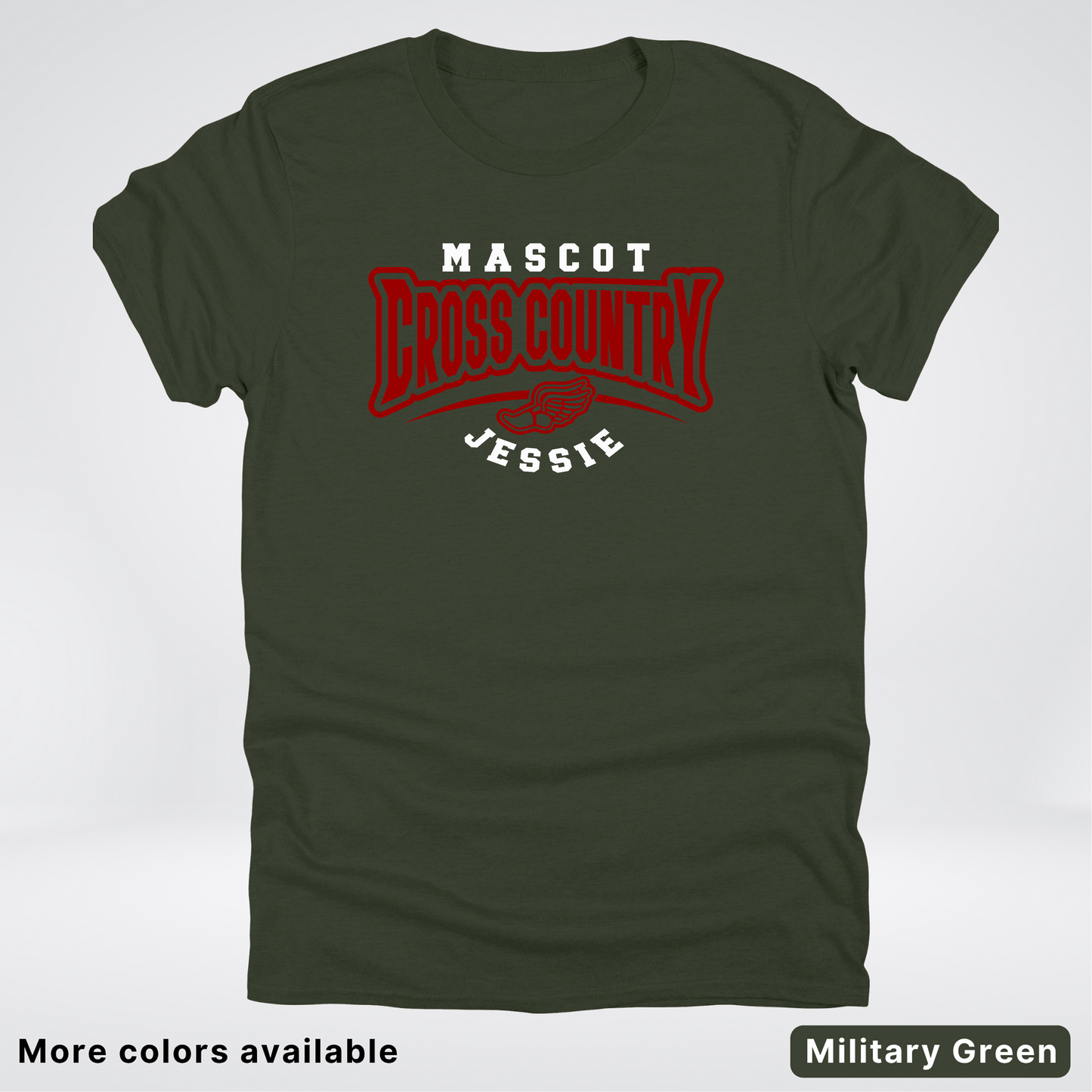 Custom Mascot & Name – Maroon Design– Cross Country 01 - T-Shirt