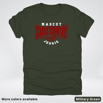 Custom Mascot & Name – Maroon Design– Cross Country 01 - T-Shirt