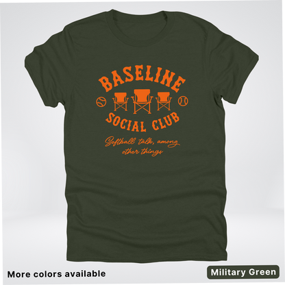 Baseline Social Club Softball – Orange Design - T-Shirt