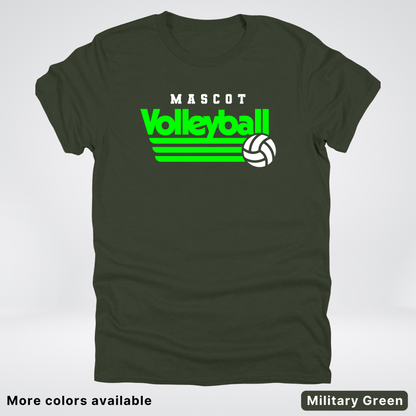Custom Mascot - Green - Volleyball Design 55 - T-Shirt