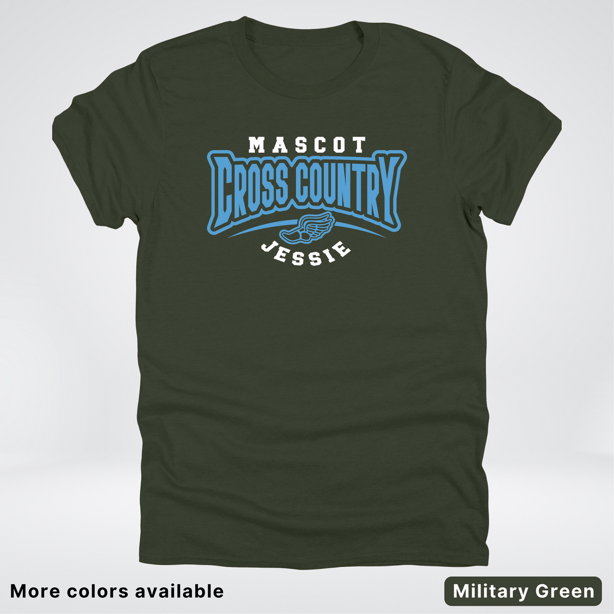 Custom Mascot & Name – Light Blue Design – Cross Country 11 - T-Shirt