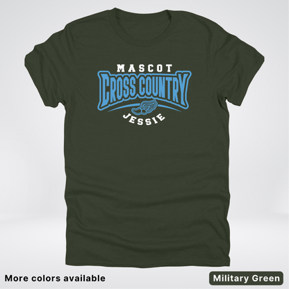 Custom Mascot & Name – Light Blue Design – Cross Country 11 - T-Shirt
