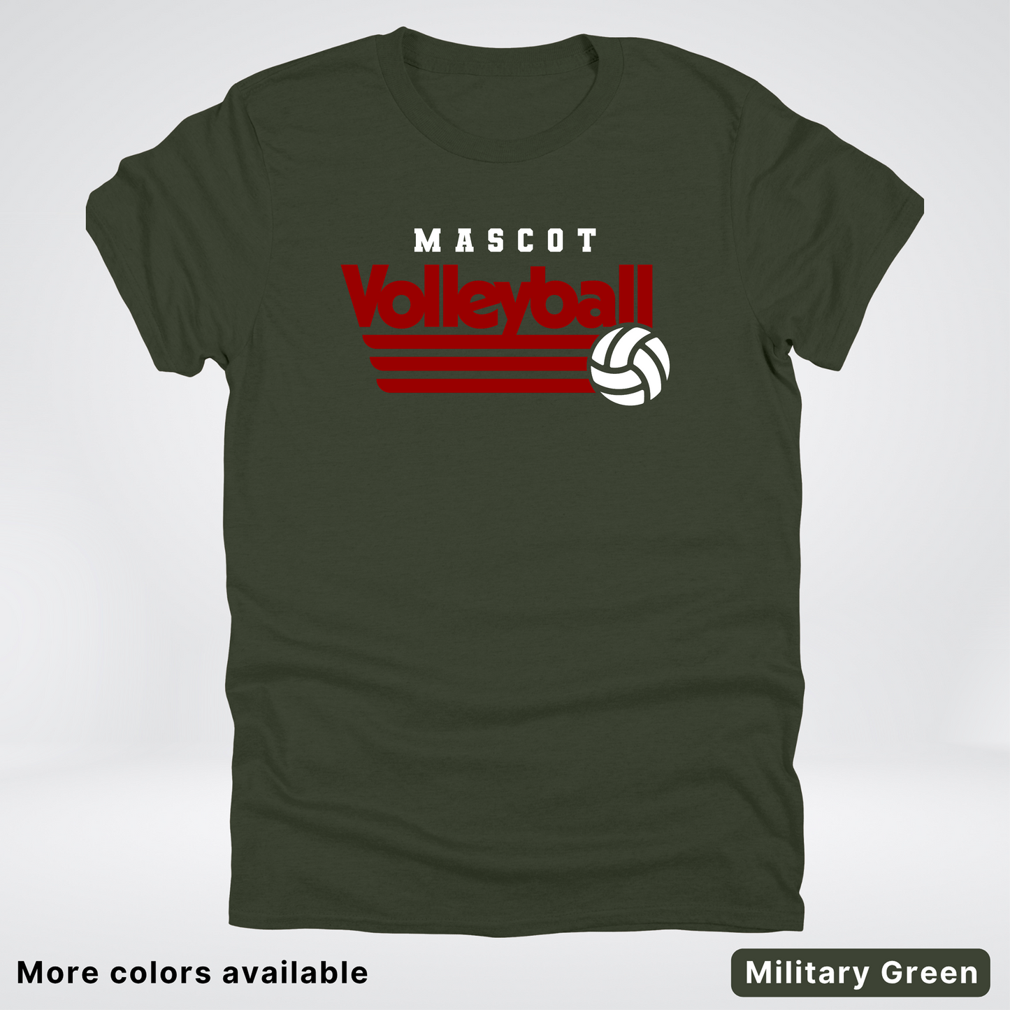 Custom Mascot - Maroon - Volleyball Design 58 - T-Shirt