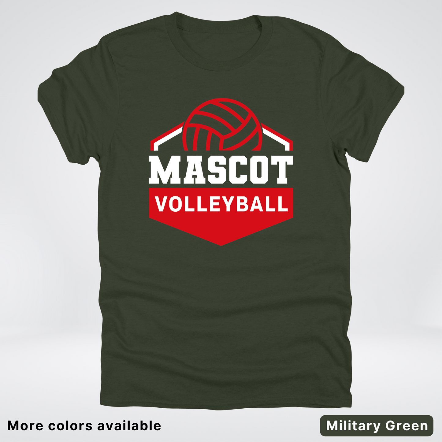 Custom Mascot - Red - Volleyball Design 65 - T-Shirt