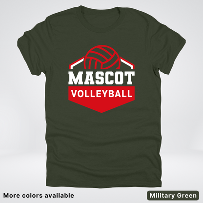Custom Mascot - Red - Volleyball Design 65 - T-Shirt