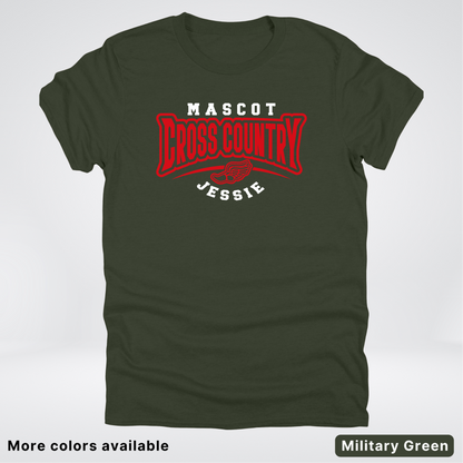 Custom Mascot & Name – Red Design – Cross Country 07 - T-Shirt