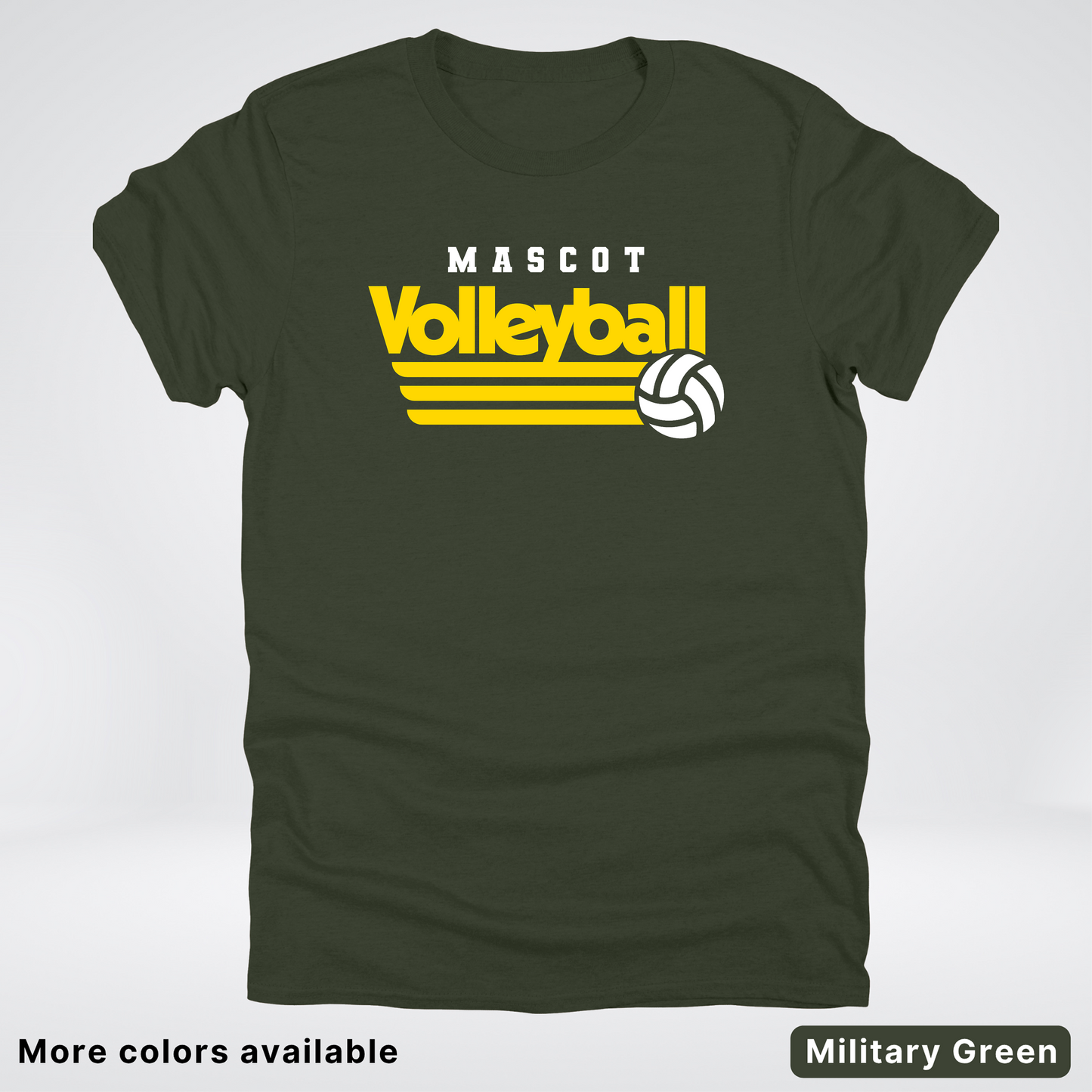 Custom Mascot - Gold - Volleyball Design 52 - T-Shirt