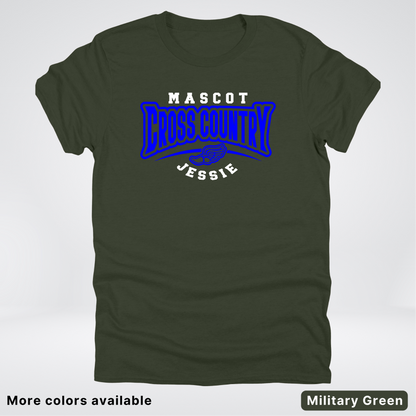 Custom Mascot & Name – Blue Design – Cross Country 05 - T-Shirt
